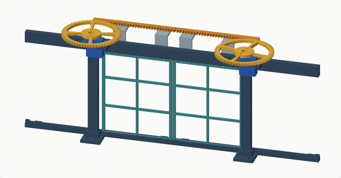 Twin sliding-door mechanism with two servos