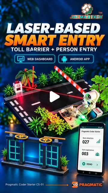 JAI MAA TECH laser-based smart-entry project: toll barrier, person entry, web dashboard and Android app